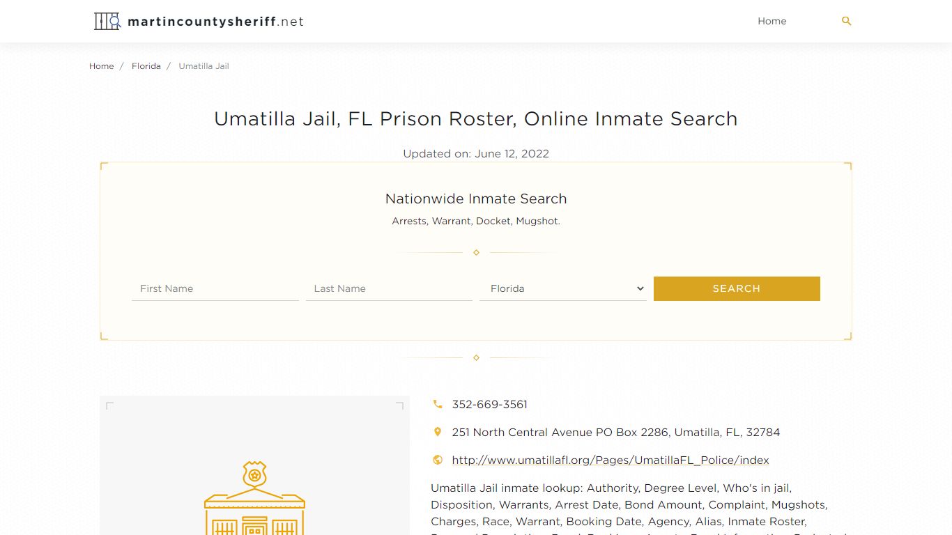 Umatilla Jail, FL Prison Roster, Online Inmate Search ...